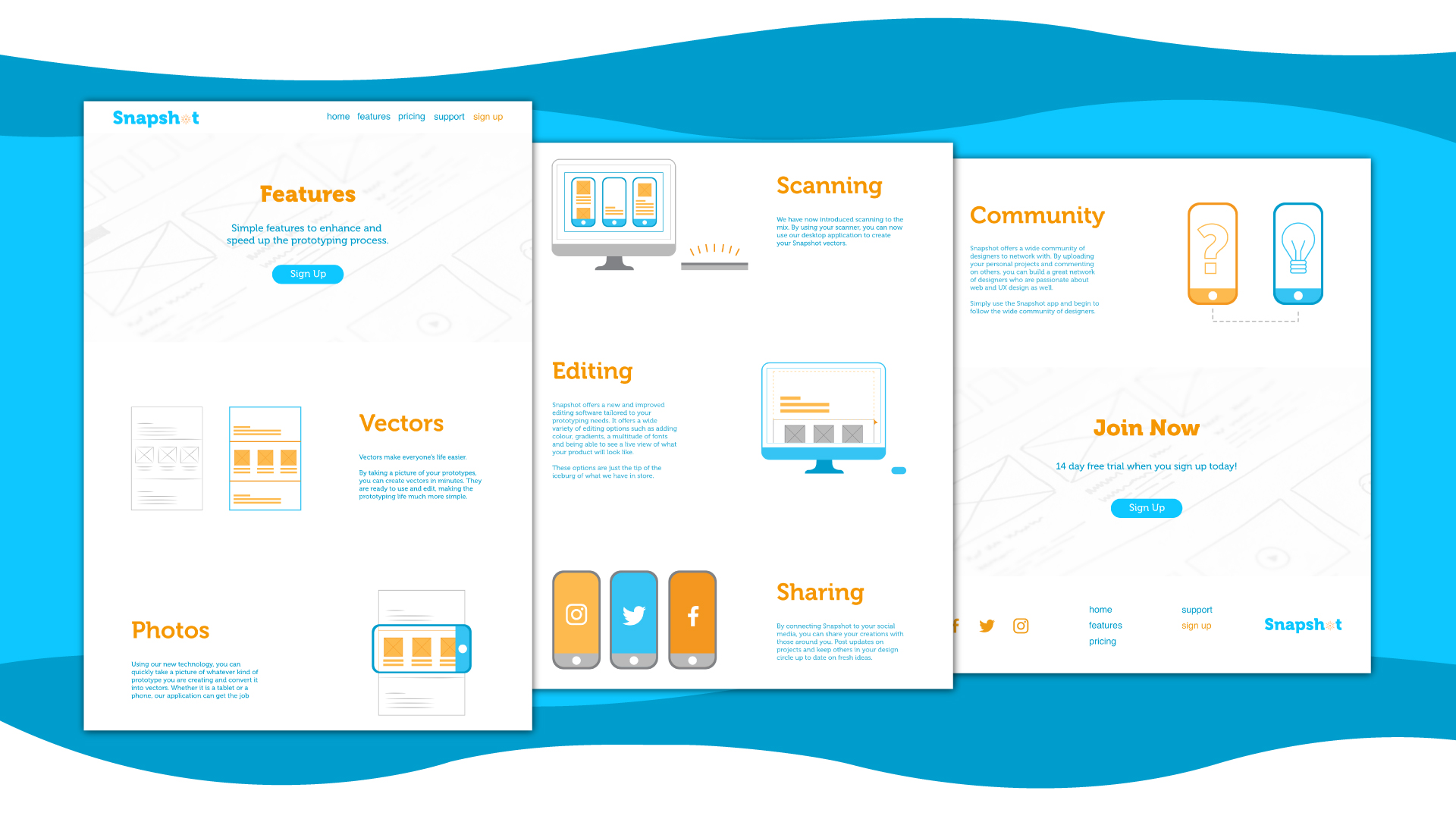 An image of the Snapshot features page.