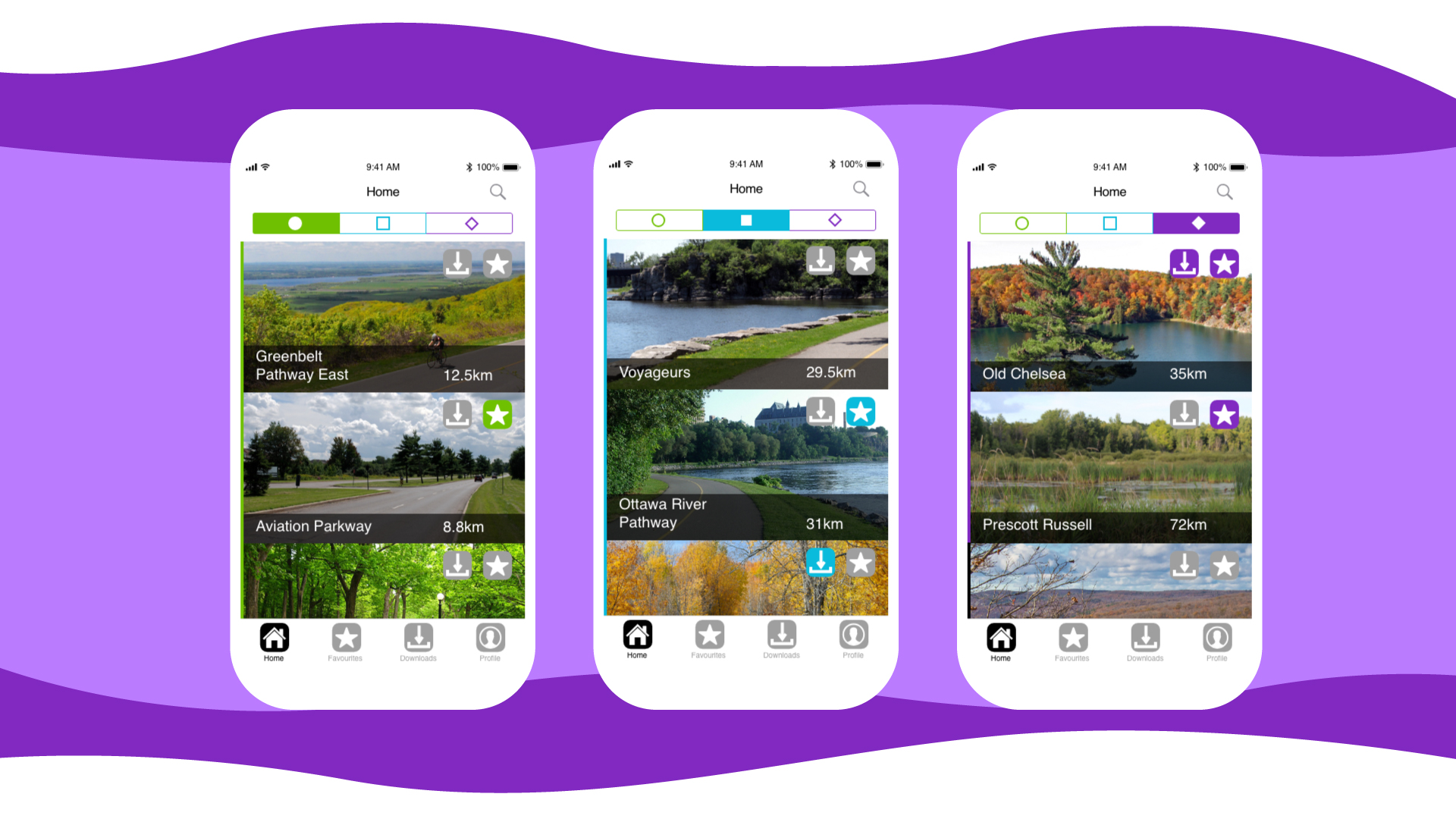 A final image of the finished Trail app.